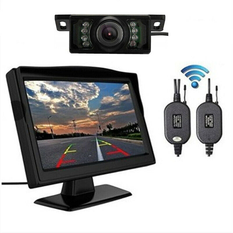 5" Wireless Car Backup Camera Monitor Rear View Night Vision Parking System Kit