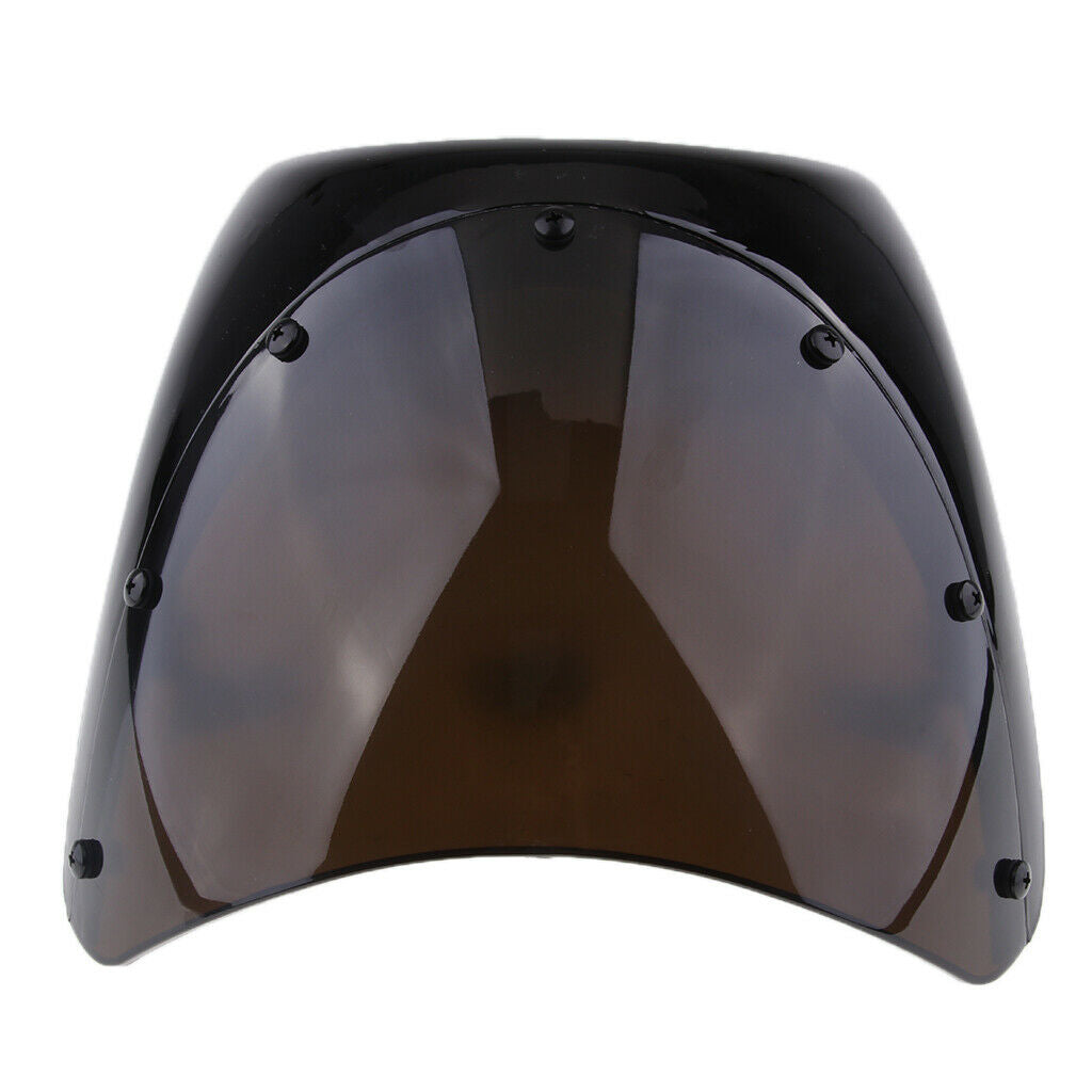 7" Motorcycle Universal Retro Headlight Fairing Wind Screen For Cafe Racer Black
