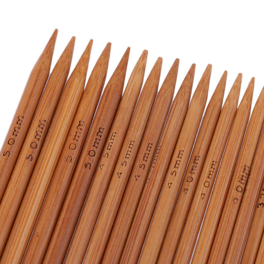 55pcs Double Pointed Knitting Needles Set Carbonized Bamboo Knitting Needles