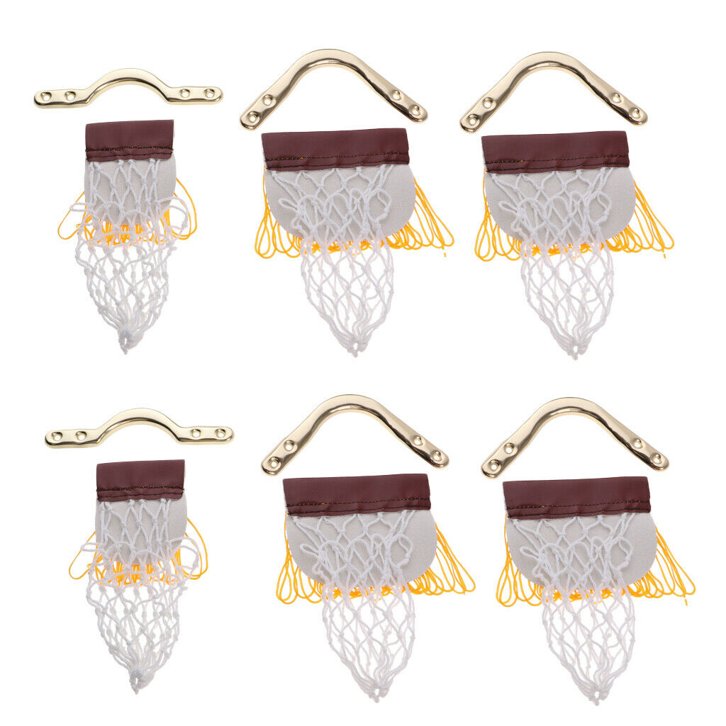 Pack of 6 Children Pool Table Net Pockets Irons Bracket Set 4 Corner and 2 Sides