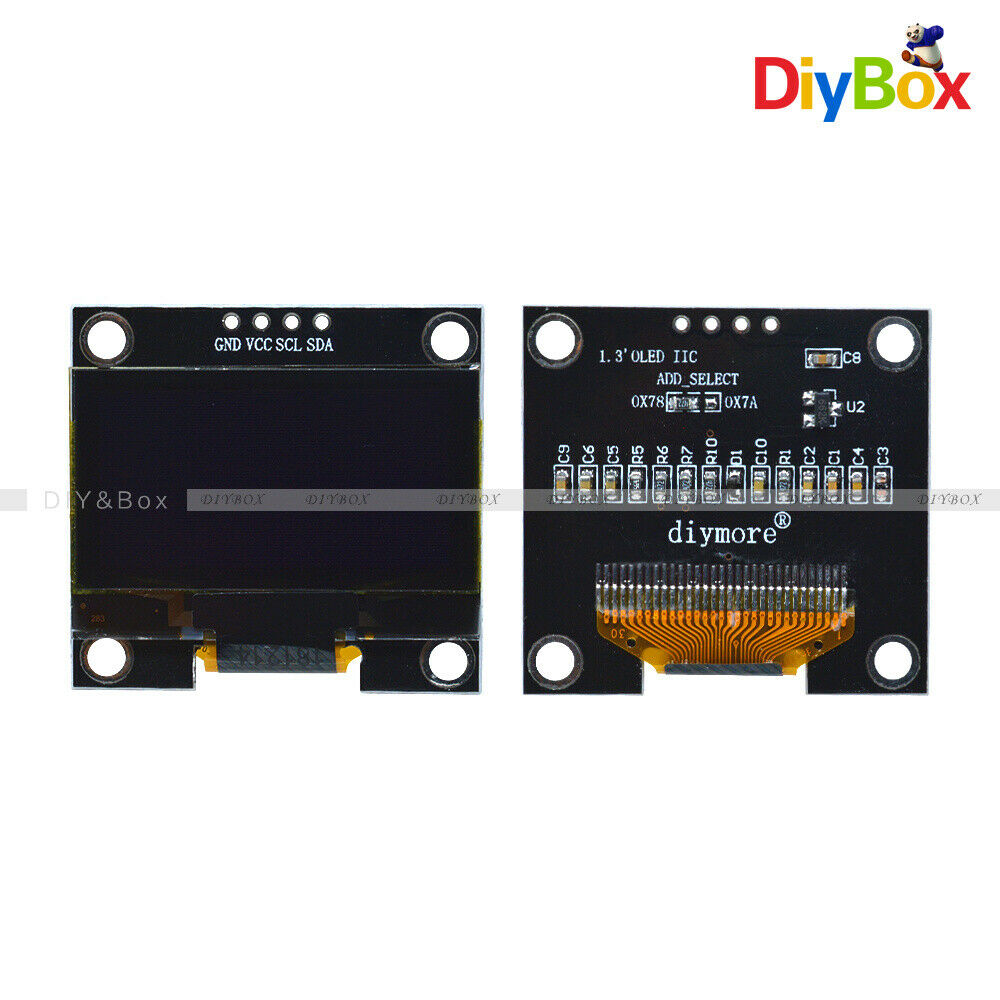 White 1.3" OLED LCD Display Module IIC I2C Interface 128x64 3-5V For Arduino