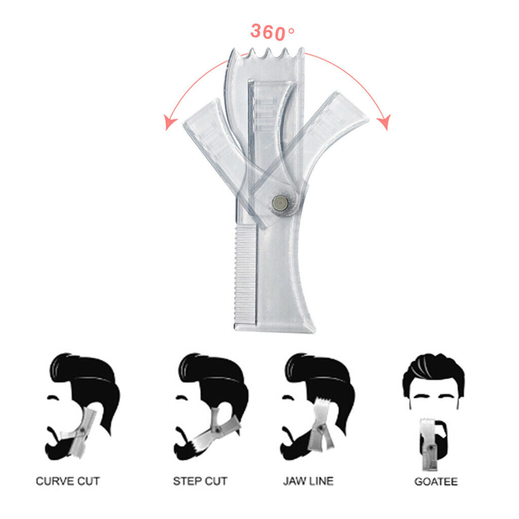 2 Pack Rotatable Beard Shaping Tool Template Guide Beard Trimmer Ruler