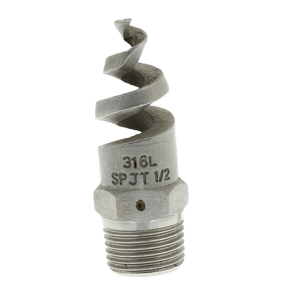 1/2 Inch Male Thread 316 Stainless Steel Spiral Spray Jet Nozzle 120 Degree