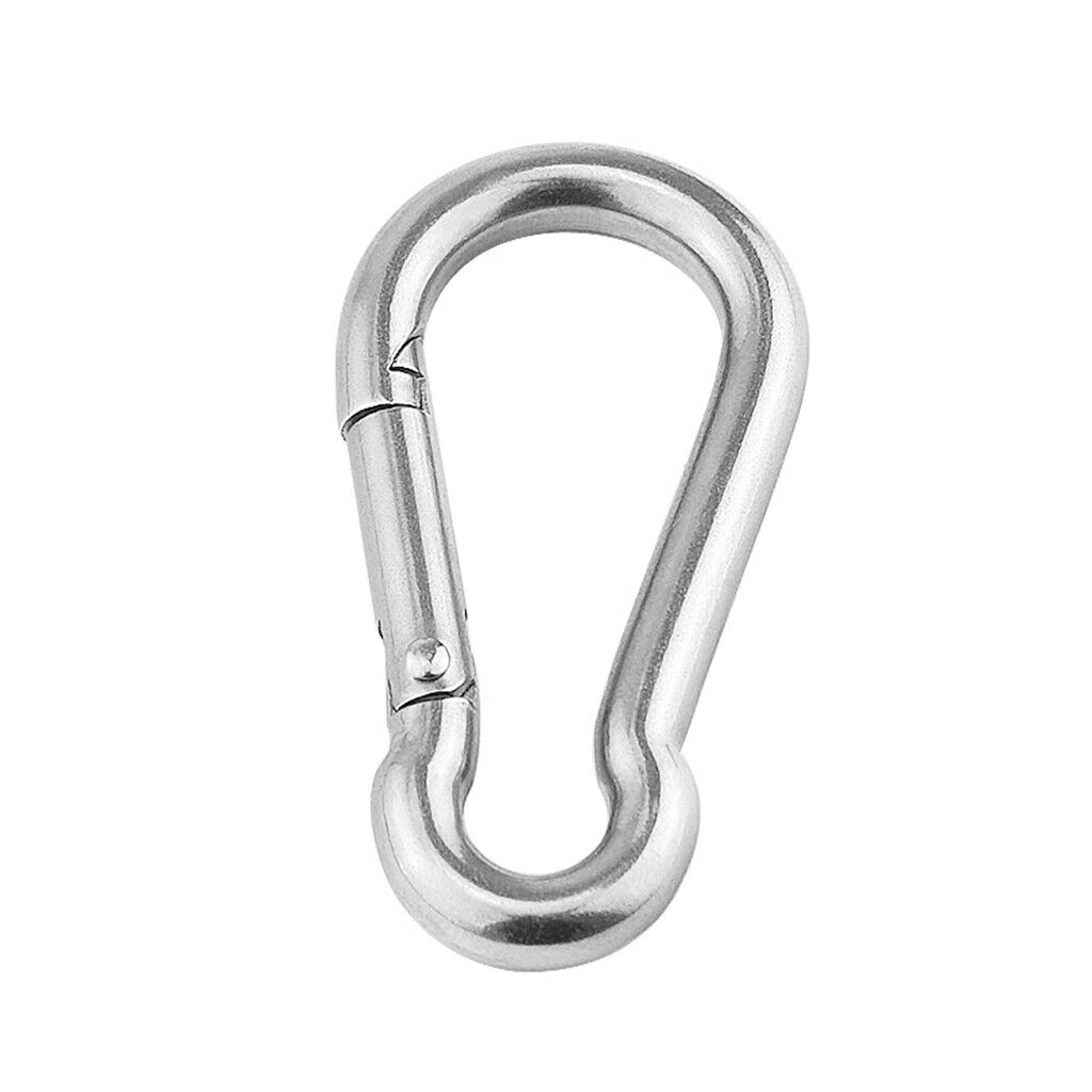 2PCS M5*50mm Multifunctional 304 Stainless Steel SNAP HOOK Carabiner Clips