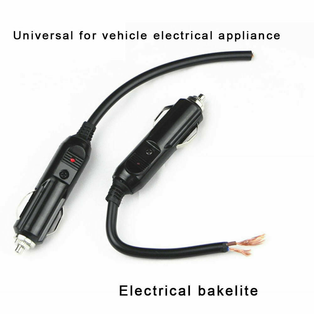 Hot 12V Male Car Cigarette Lighter Socket Plug Connector With Fuse Red LED New