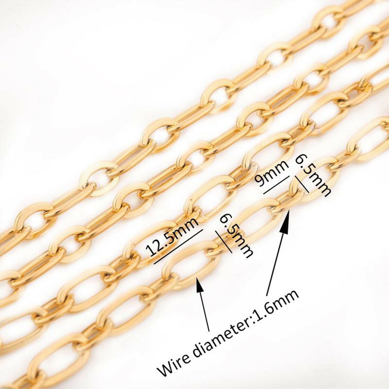 2 Roll Stainless Steel Cable Chain Link in Bulk for Necklace Jewelry Makings