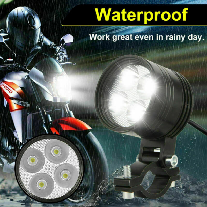 40W Motorcycle LED Spot Light 6000LM Headlight Fog Lamp 3 Modes Driving Lights