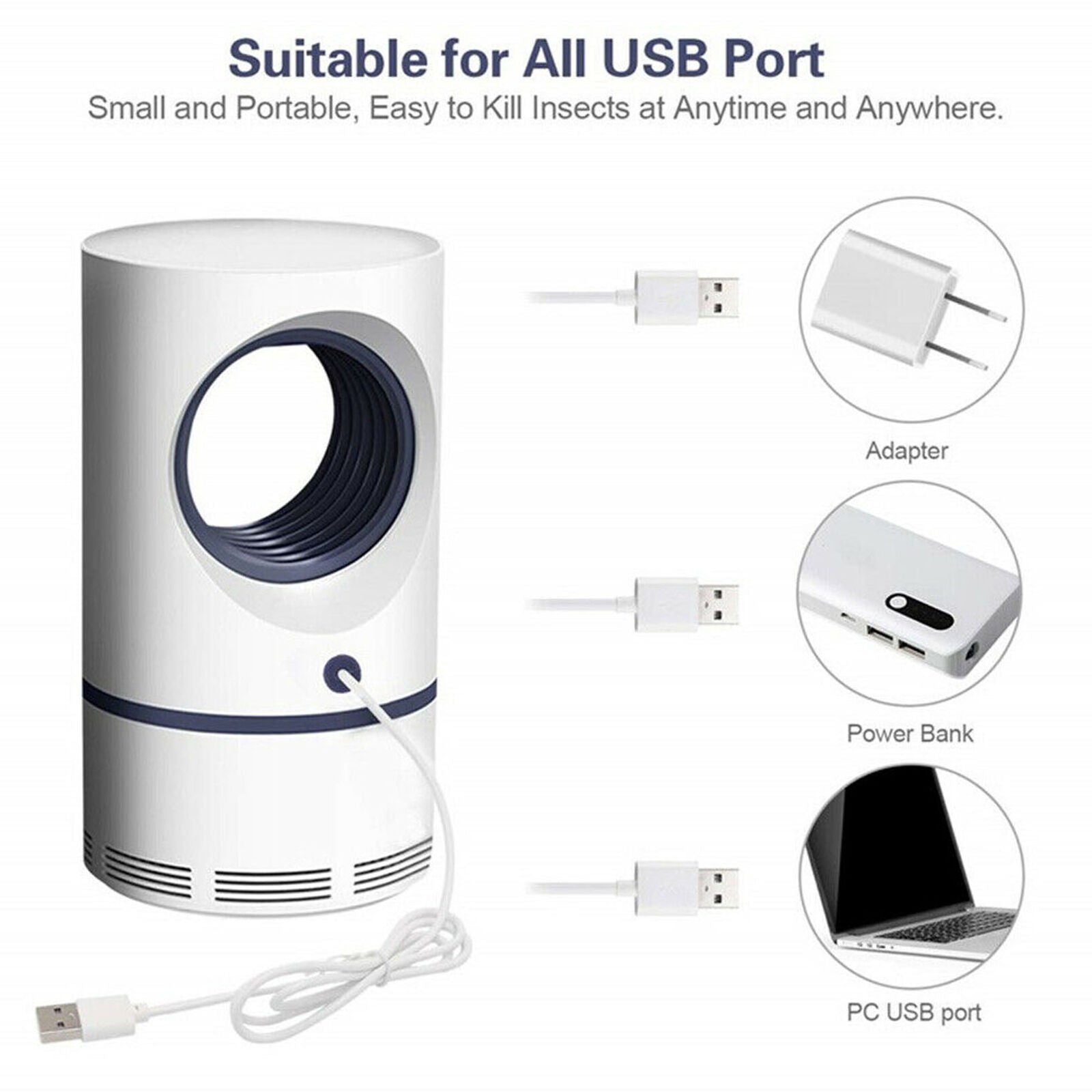 Electric Photocatalytic Mosquito Killer Lamp LED Light Non-Toxic UV Insect Trap