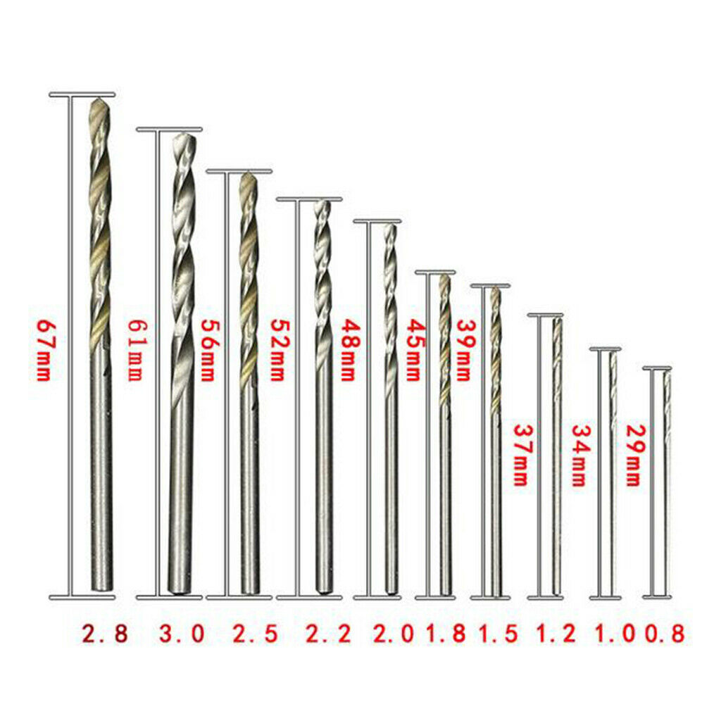 10pcs Drill Bit Set Twist Round Shank Hand Drill Bits General Low-hardness