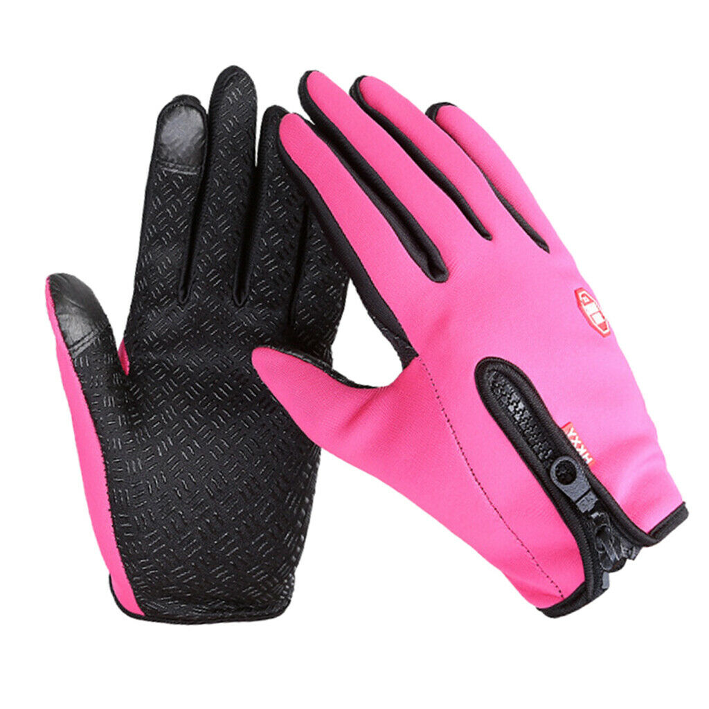 Thermal Windproof Waterproof Winter Gloves Touch Screen Mittens Pink XL