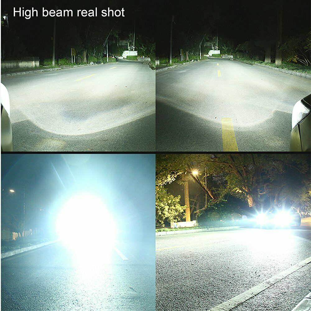 1Pair L/R H4/9003 LED Projector Lens Hi/Low Beam Headlight Bulbs 6000K 12V 110W