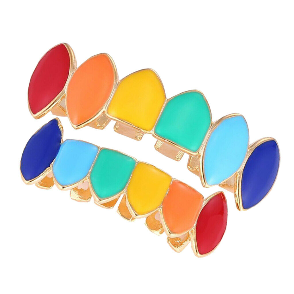 Colorful Glossy Hip Hop Sharp Teeth Grills Hollowen Accessory Hip-Hop Braces