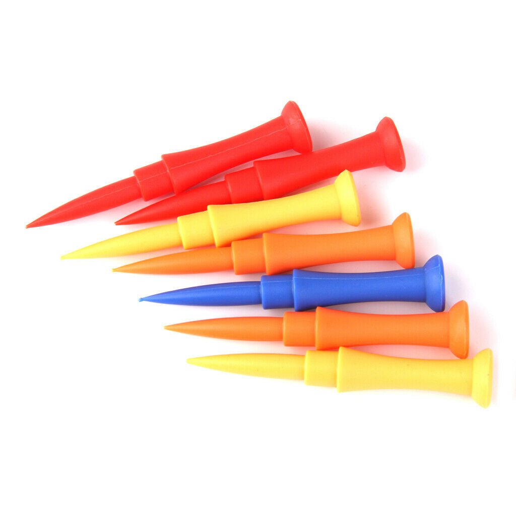 100pcs Mixed Colors Plastic Golf Tees 75mm Golfer Training Accessories