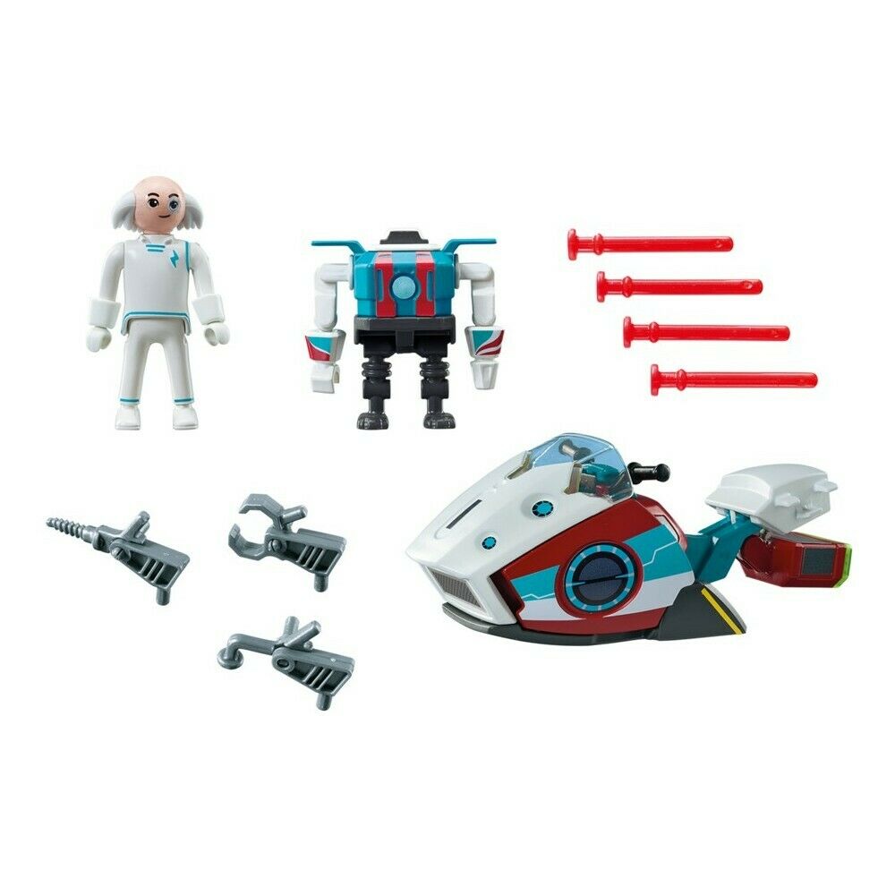9003 Playmobil Skyjet with Dr.X & Robot Super 4 Suitable for age 5 years and up.