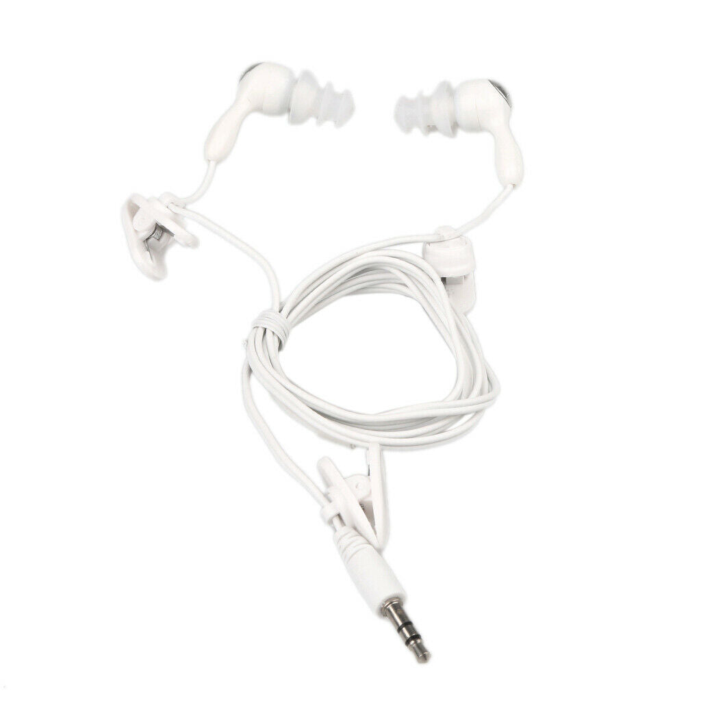 3.5mm Waterproof Earphone Headphone Stereo Swimming for MP3 Radio iPod White