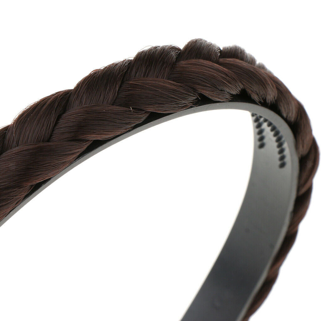 Braided Bun Hairpiece Headband for Women Girls Hair Accessories Dark Coffee