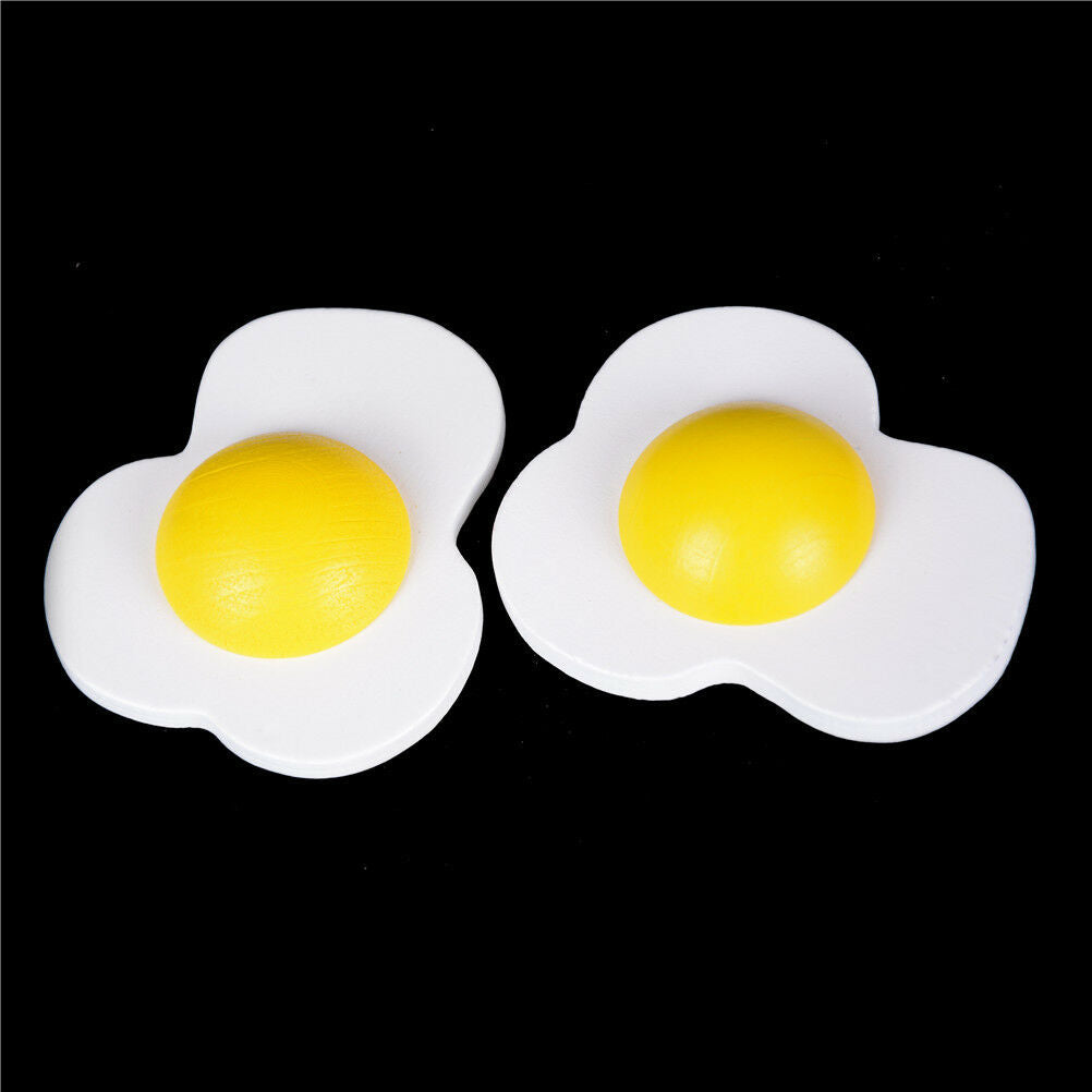Kitchen Food Pretend Role Play Wooden Magnetic Omelette Egg Yolk Children.l8