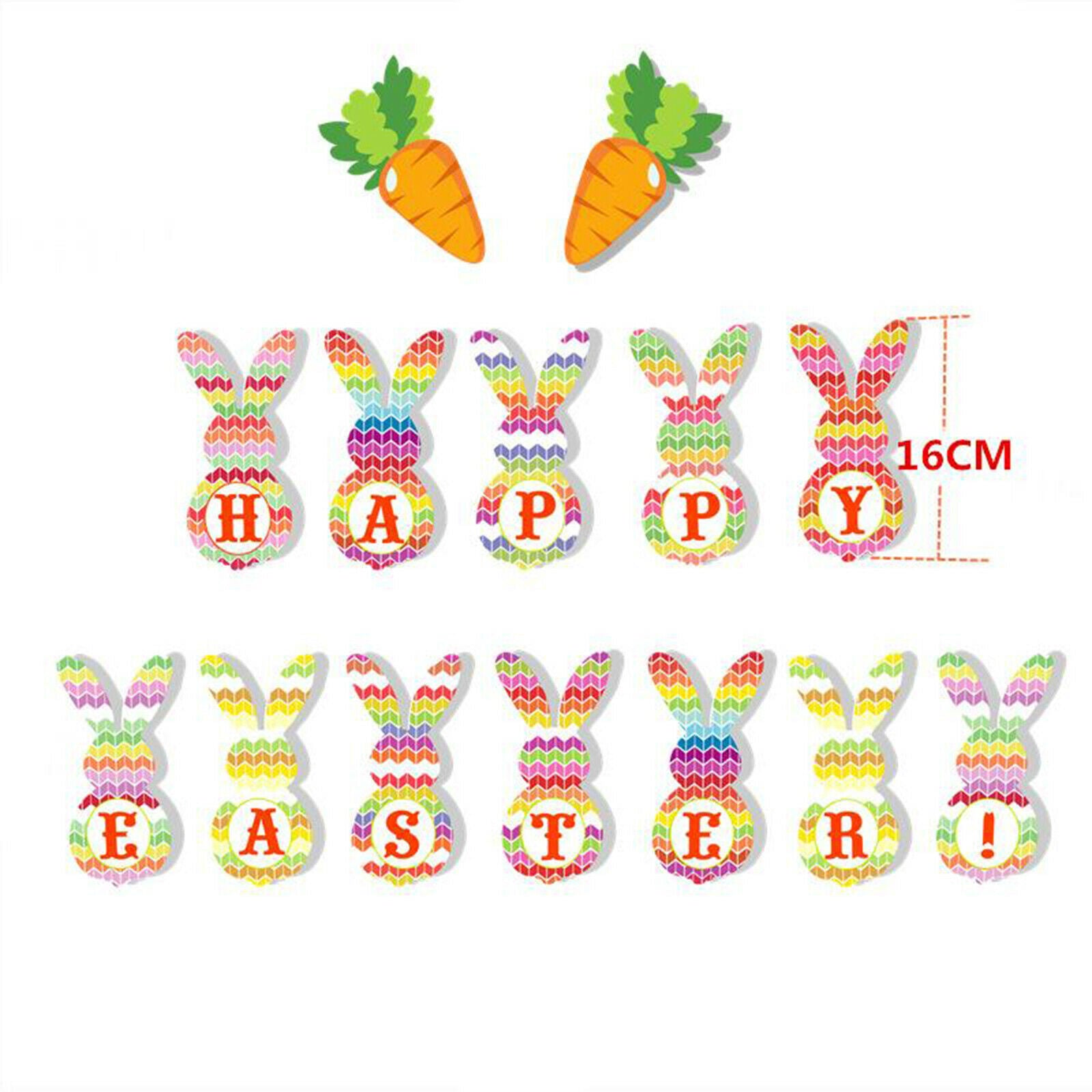 Bunny Banner Hanging Banner Easter Ornaments Happy Easter Indoor Outdoor