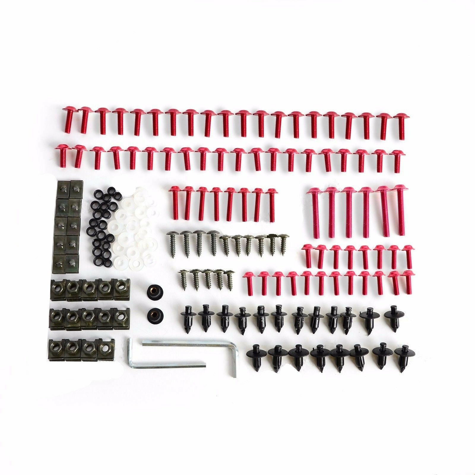 223Pcs Motorcycle Mixed Bolts Rivets Nuts Fairing Bolt Windscreen Fasteners Kit