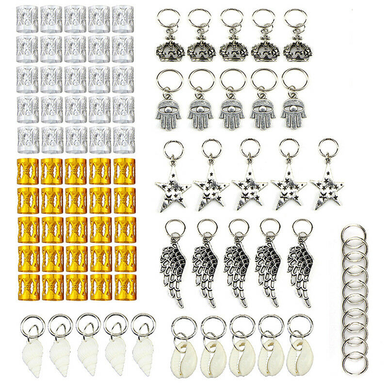 90pcs/Set Hair Braid Dreadlock Beads Braiding Hair Extension Accessories  JGBDA