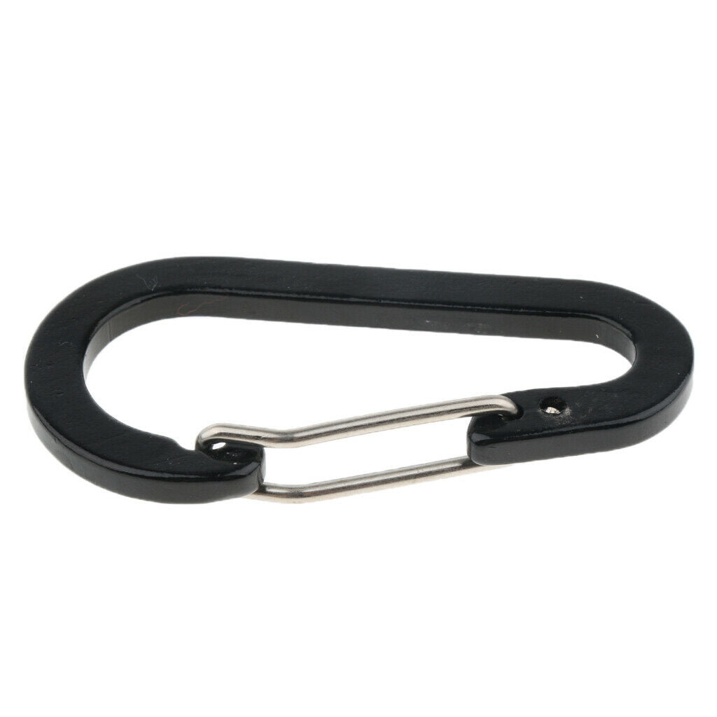 10Pcs Aluminum Carabiner Clip Snap Hook Spring Loaded Carabina Carbine  Black
