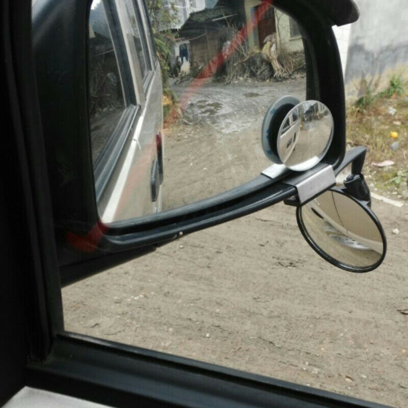 Car Blind Spot Side Left + Right 360 Degree Rotation Mirror Wide Angle Lens View