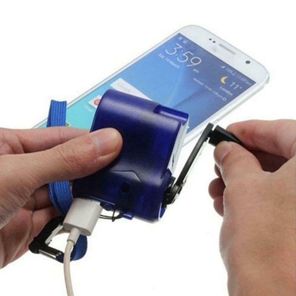 Hand Crank Emergency Power Phone Charger Manual Charging Dynamo Generator Blue