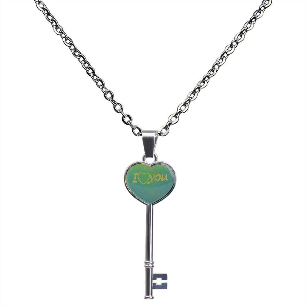 Novelty Temper Color Change Necklace I Love You Pendants Men Fashion Jewelry