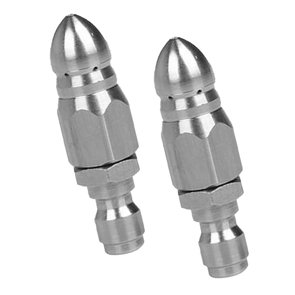 2X 1/4'' Jetter Rotary Nozzle Pressure Washer Drain Sewer Cleaning Pipe Part