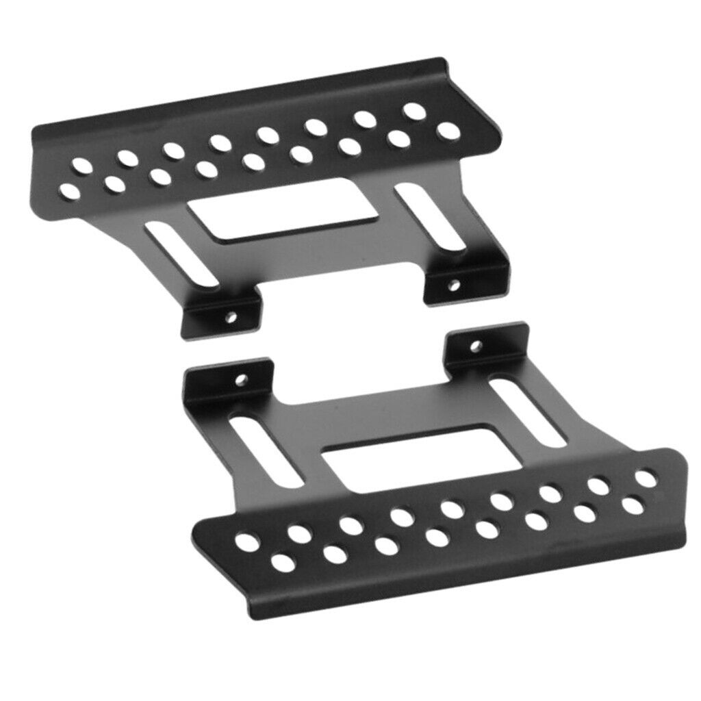 Lot 2 CNC Metal Side Step Pedals Foot Plate DIY Mounting Bracket Kit for 1:10