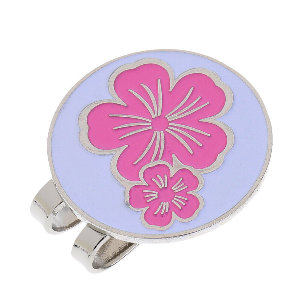 3 Pieces Flower Golf Hat Clip With Detachable  Golf Ball Marker