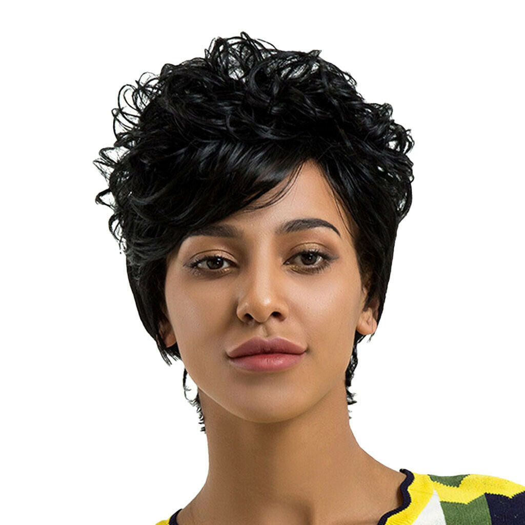 Short Afro Curly Wigs Synthetic Short kinky Wigs for Women Black Tight Curly