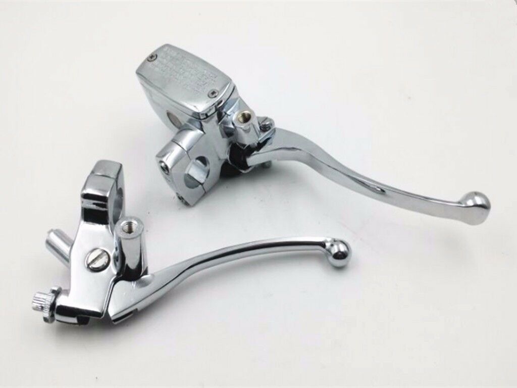 Chrome 7/8" 22mm Handlebar Control Brake Clutch Levers CB Motorbike Street Bike