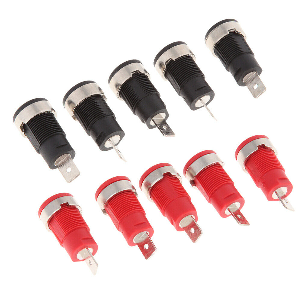 10x Insulated Safety 2 Colors 4mm Banana Female Jack Panel Socket Connector