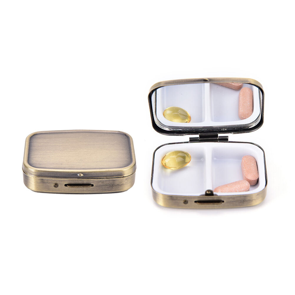 1X Metal Pill Box Medicine Organizer Container Jewellery Case Storage Hol.l8