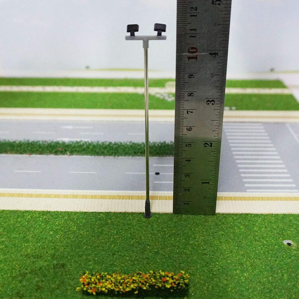 Layout HO OO Scale Lamp Post Railway LED Street Lights Accessories Steel