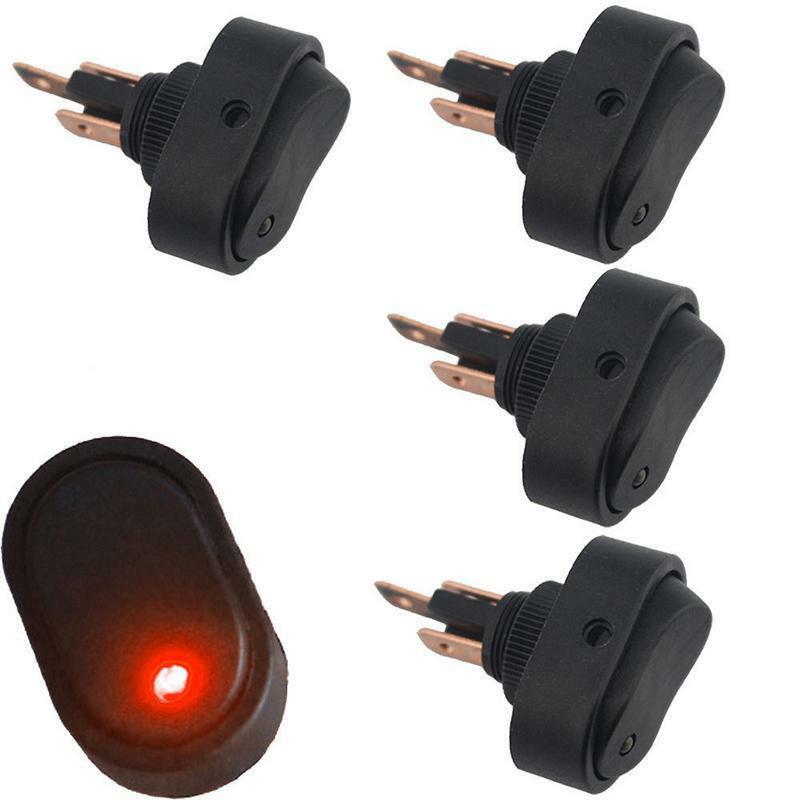 5x Yellow LED Light 12V 30A Car Boat Auto Rocker SPST Toggle ON/OFF Switch