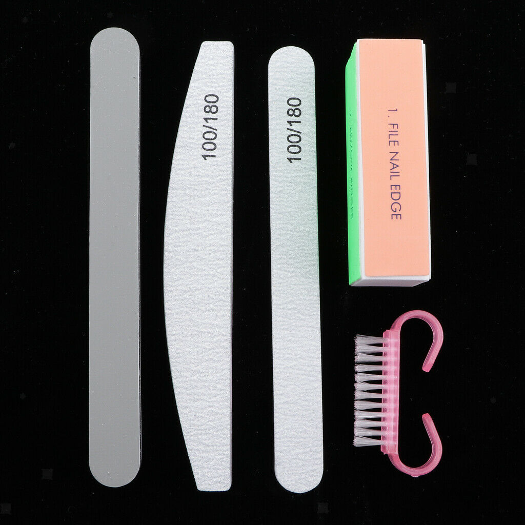 5 Pieces Nail Files Kit, Professional Manicure Pedicure Set Nail Buffers Nail