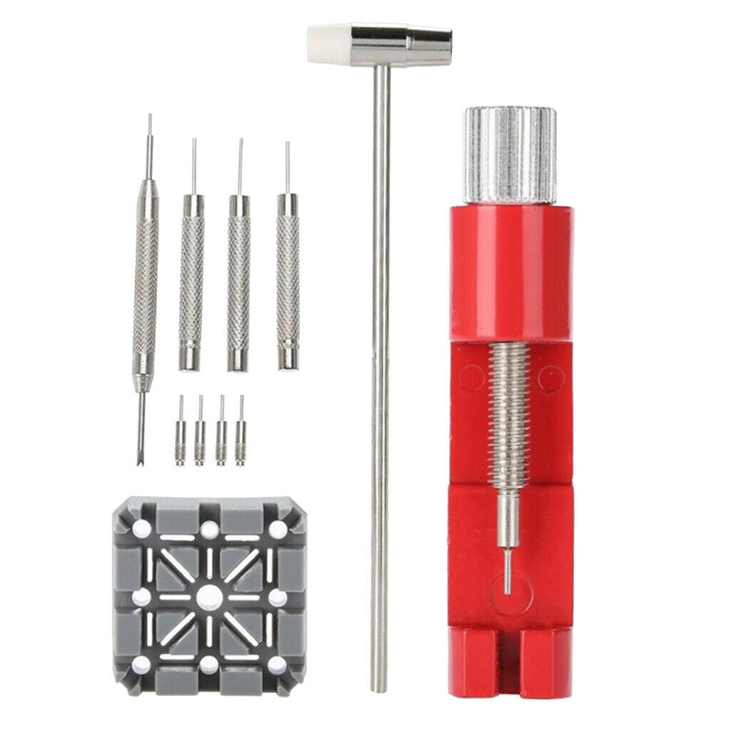Portable 11x Watch Repair Resize Tool Kits Link Remover ,Spring Bars,Hammer,Pins