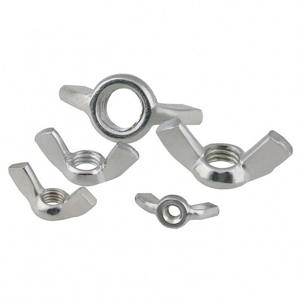 1/4"-20 BSW WING BUTTERFLY NUTS ZINC PLATED TO FIT BOLTS & SCREWS QTY 5