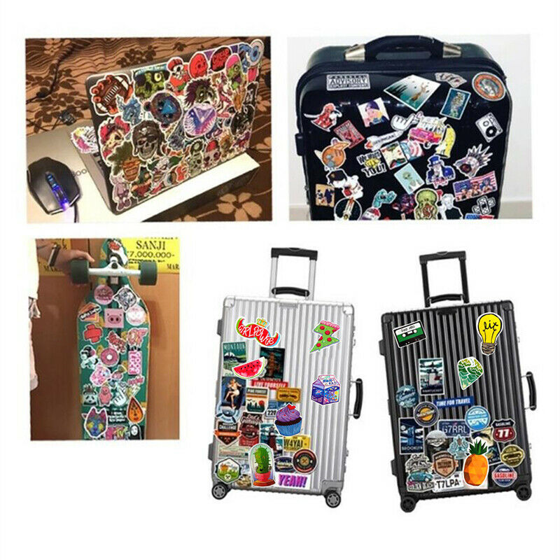 70Pcs Cartoon Bright Happy Stickers Suitcase Skateboard Car Waterproof St.l8