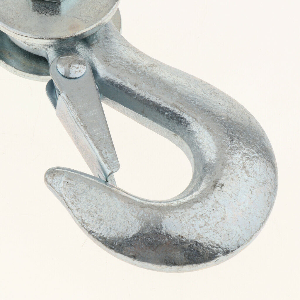 2 Ton Lifting Pulley Winch Hoist Block Hook W/Safety Clip Drop Forged Steel