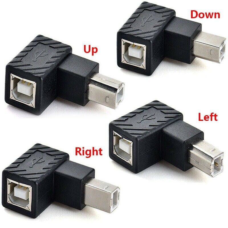 USB 2.0 Type B Print Port Adapter Converter 90 Degree Right Angle Plug ExtenS7K2