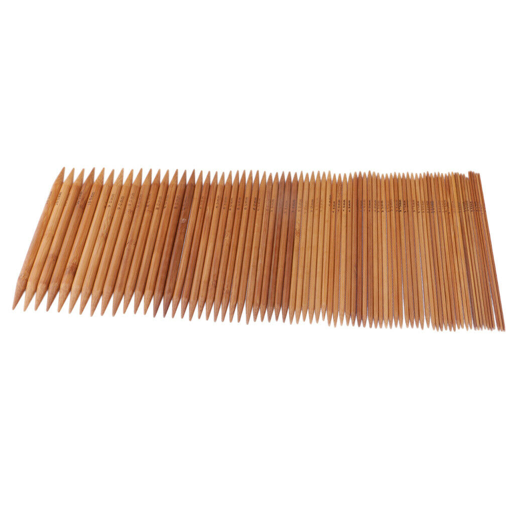 75 Pieces 15cm/6inch Double Pointed Knitting Needle Kit Carbonized Bamboo Knit