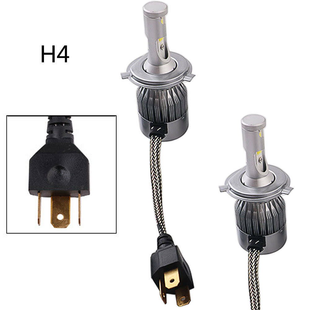 2PCS COB H4 C6 72W 7600LM LED Headlight Kit Hi/Lo Turbo Light Bulbs 6500K Car