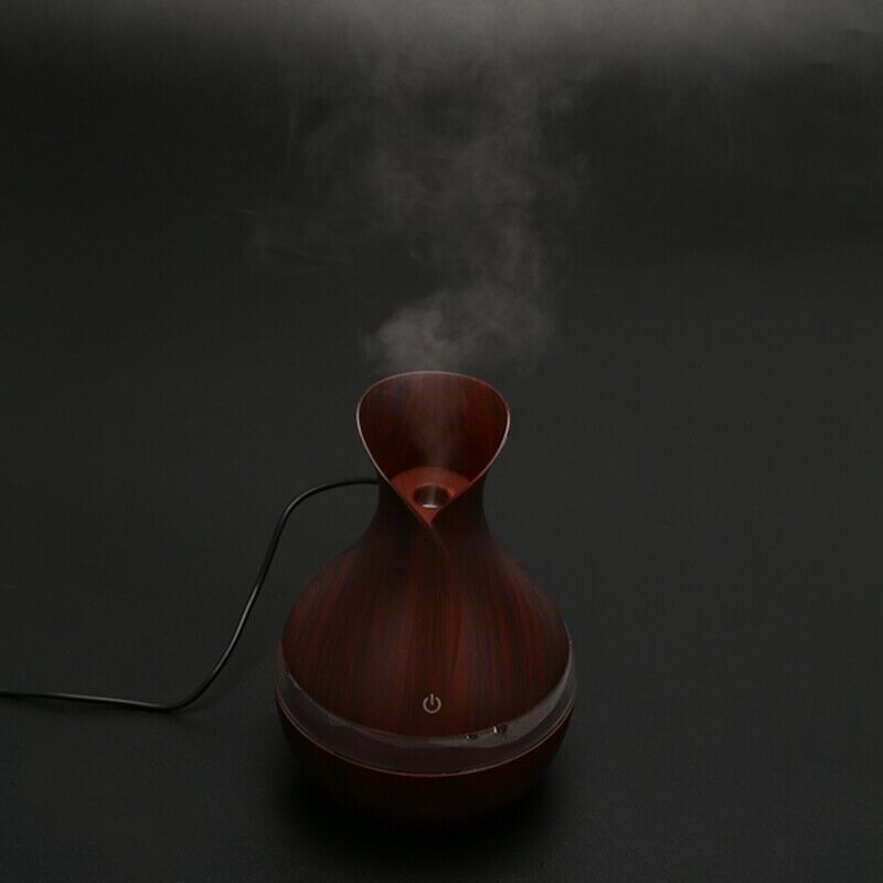 300 Ml Ultrasonic Air Humidifier Aroma Essential Oil Diffuser With Wood Grain G4