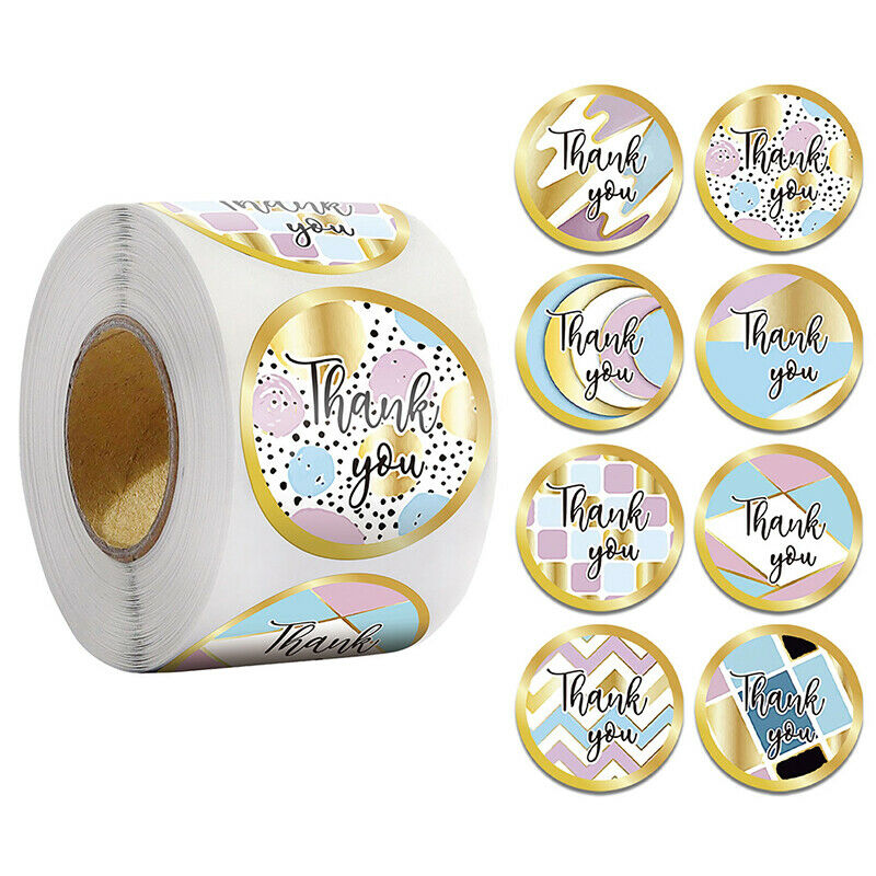 500pcs/roll Thank You Stickers Business Order Labels Envelope Se.l8