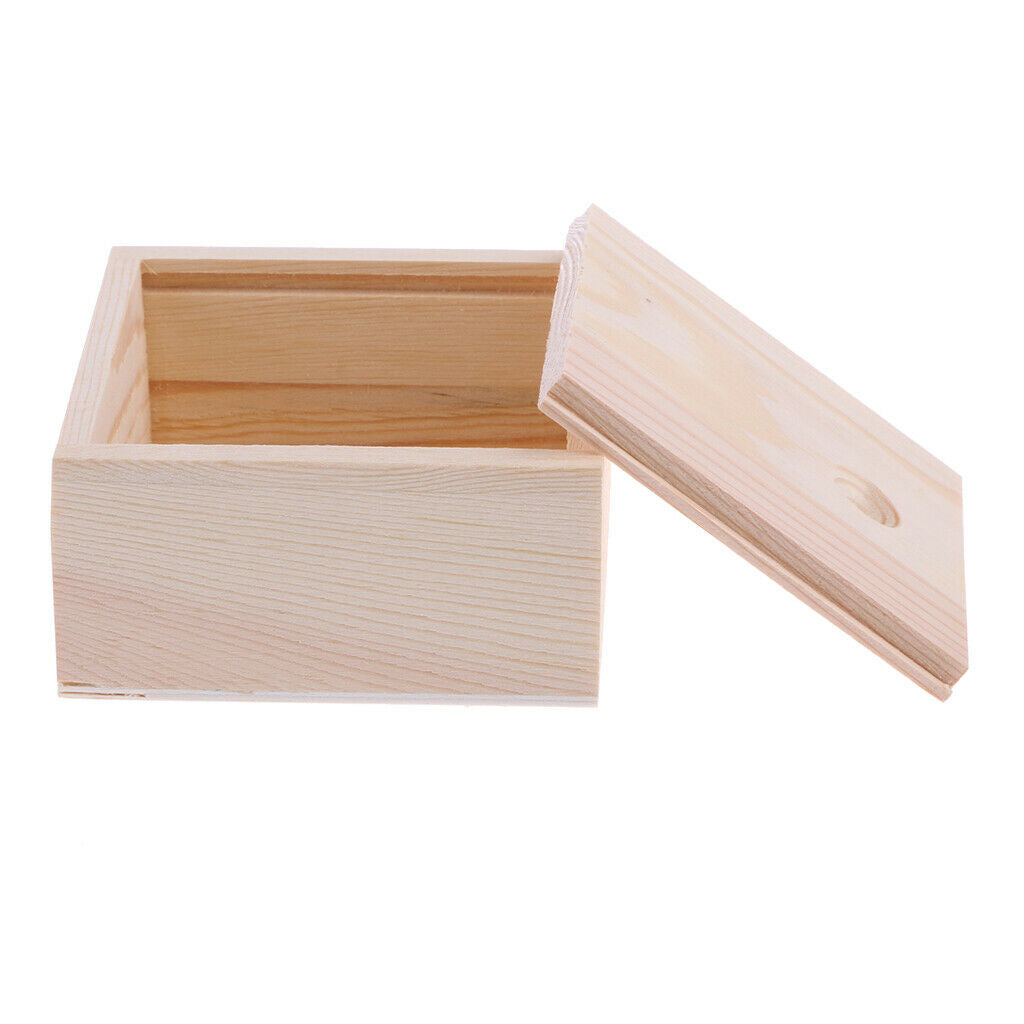 Small Plain Nature Wooden Container Box Gift Small Gadgets Wood Storage Case