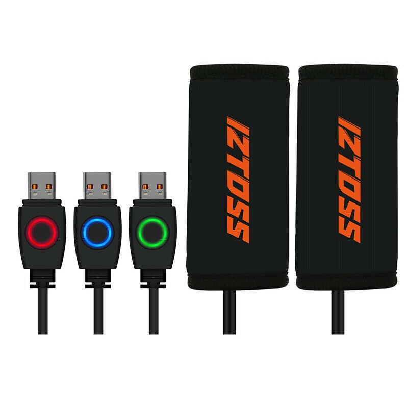 Motorcycle Bike USB Intelligent Fast Heating Grips Handle Cover Warm Waterproof