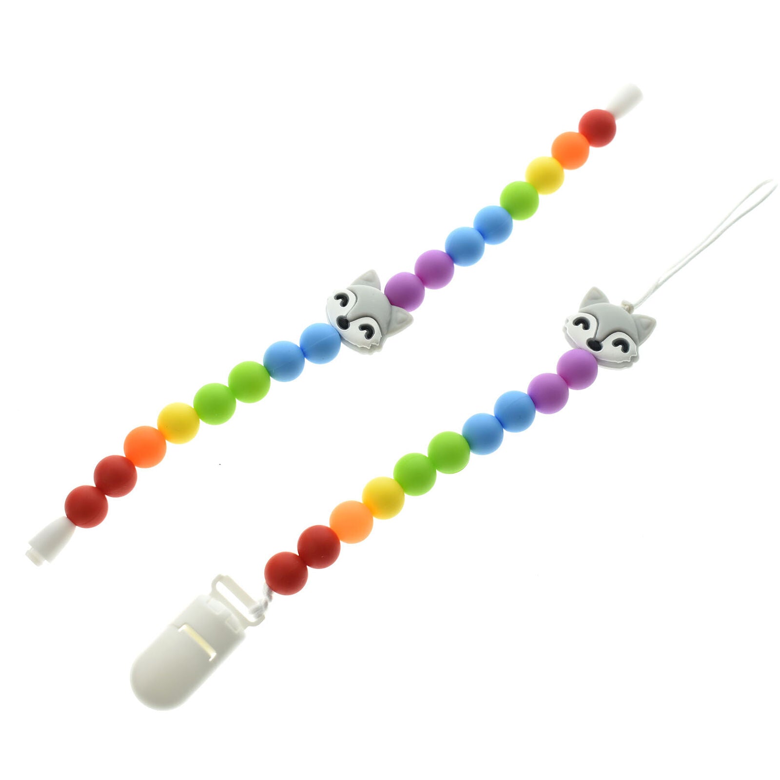 Silicone Beads Teether Chew Bracelet Baby Teething Pacifier Clips